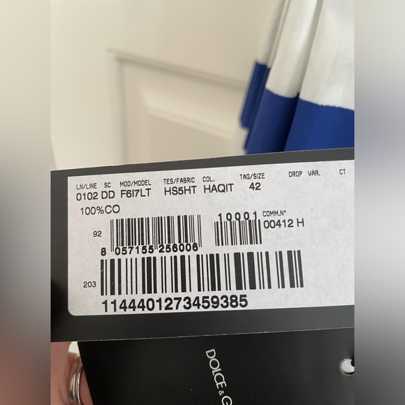 NWT Dolce & Gabbana Blue and White Sundress Size 42 Italian/Size 6 US - Picture 6 of 7